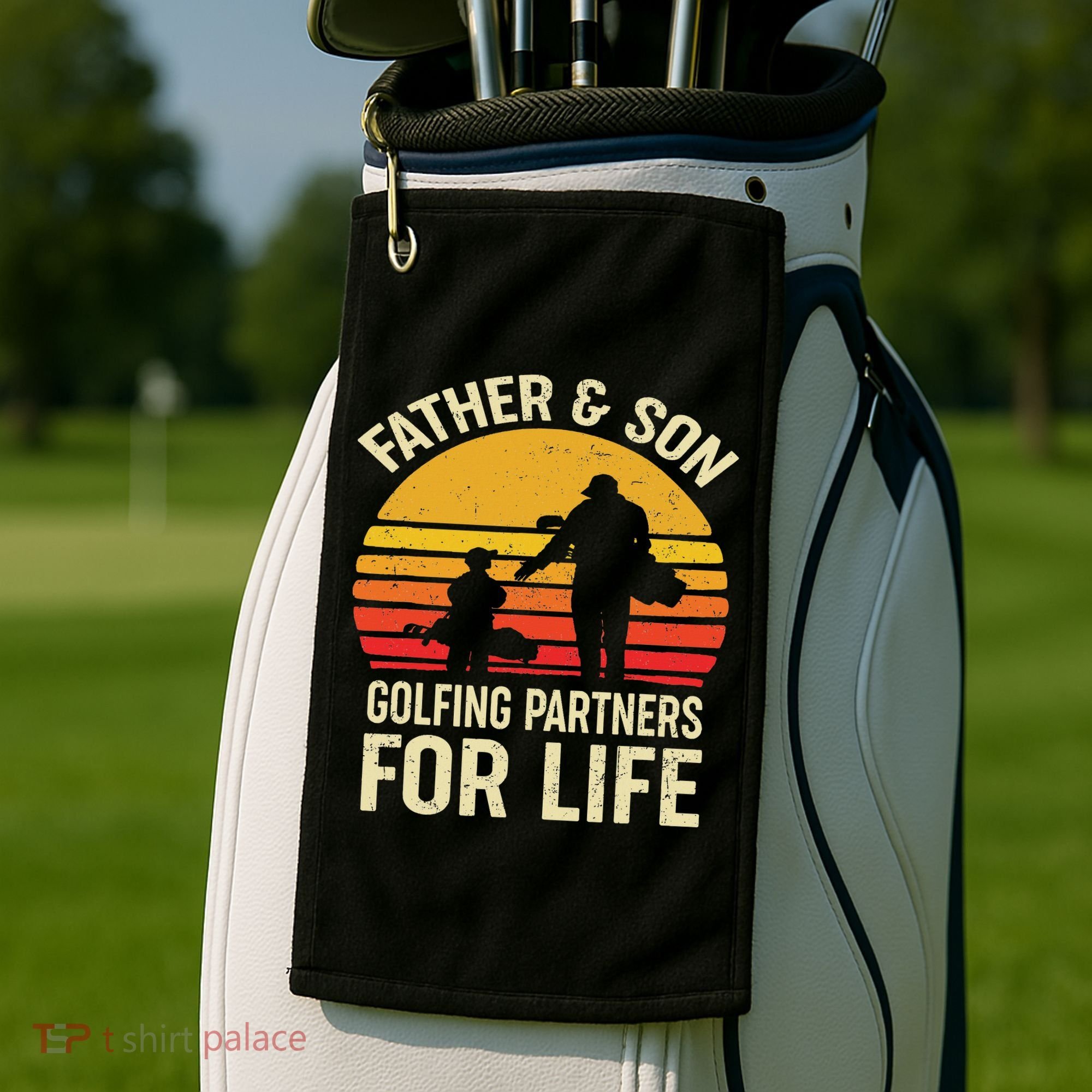 Golf Golfing Father Son Matching Dad Golf Towel