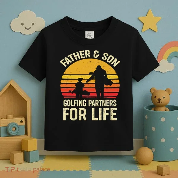 Golf Golfing Father Son Matching Dad Toddler T-Shirt