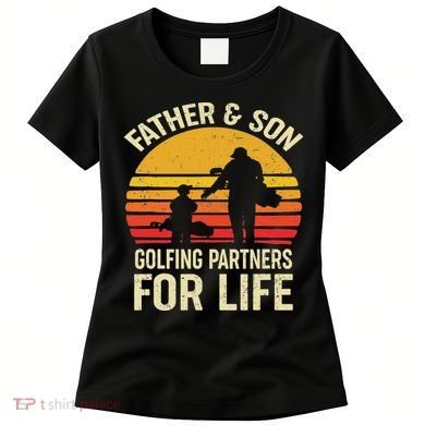 Golf Golfing Father Son Matching Dad Women's T-Shirt
