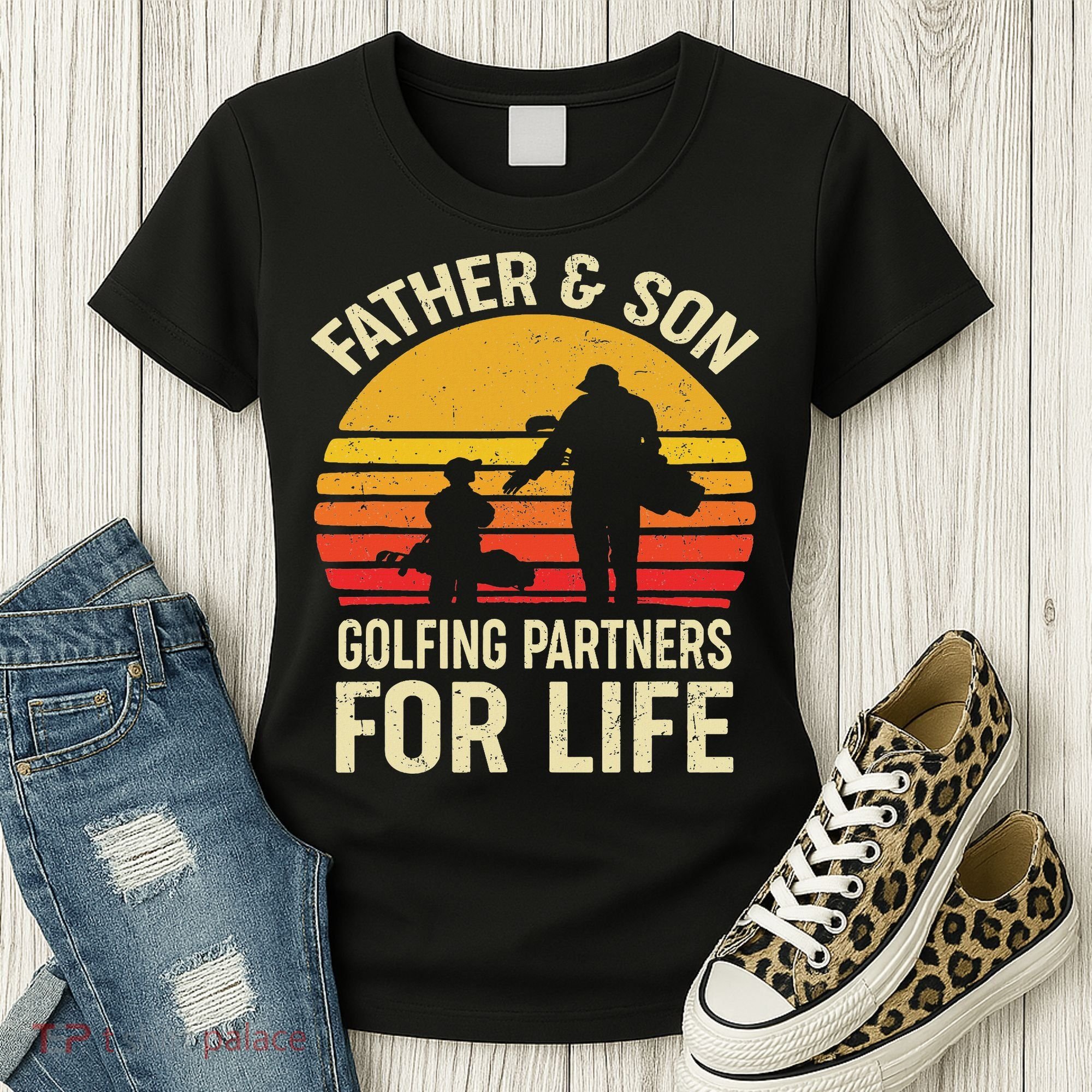 Golf Golfing Father Son Matching Dad Women's T-Shirt