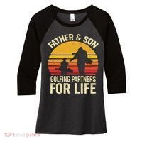 Golf Golfing Father Son Matching Dad Women's Tri-Blend 3/4-Sleeve Raglan Shirt thumb 0