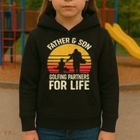 Golf Golfing Father Son Matching Dad Kids Hoodie thumb 3