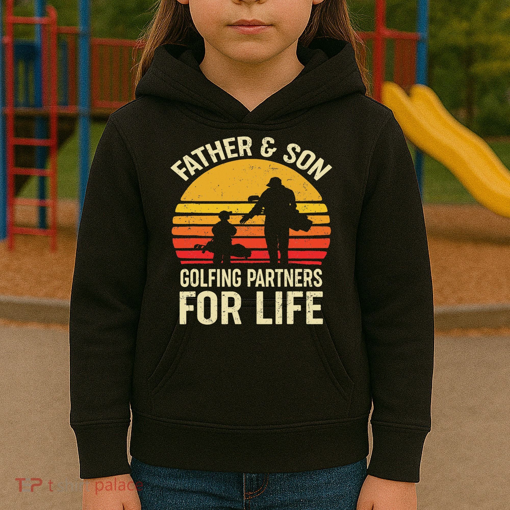 Golf Golfing Father Son Matching Dad Kids Hoodie