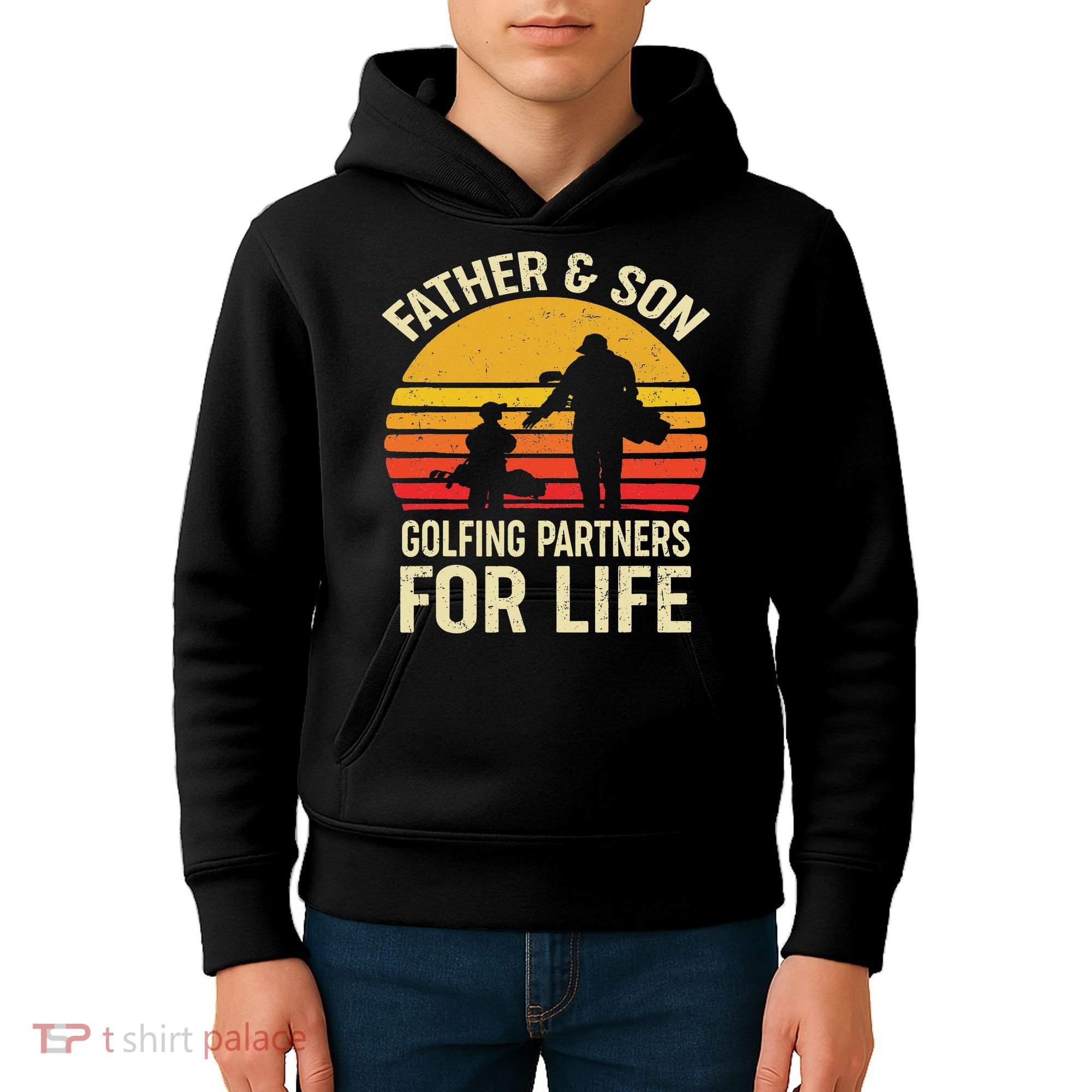 Golf Golfing Father Son Matching Dad Kids Hoodie
