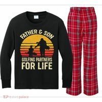 Golf Golfing Father Son Matching Dad Kids Long Sleeve Plaid Pajama Set thumb 0