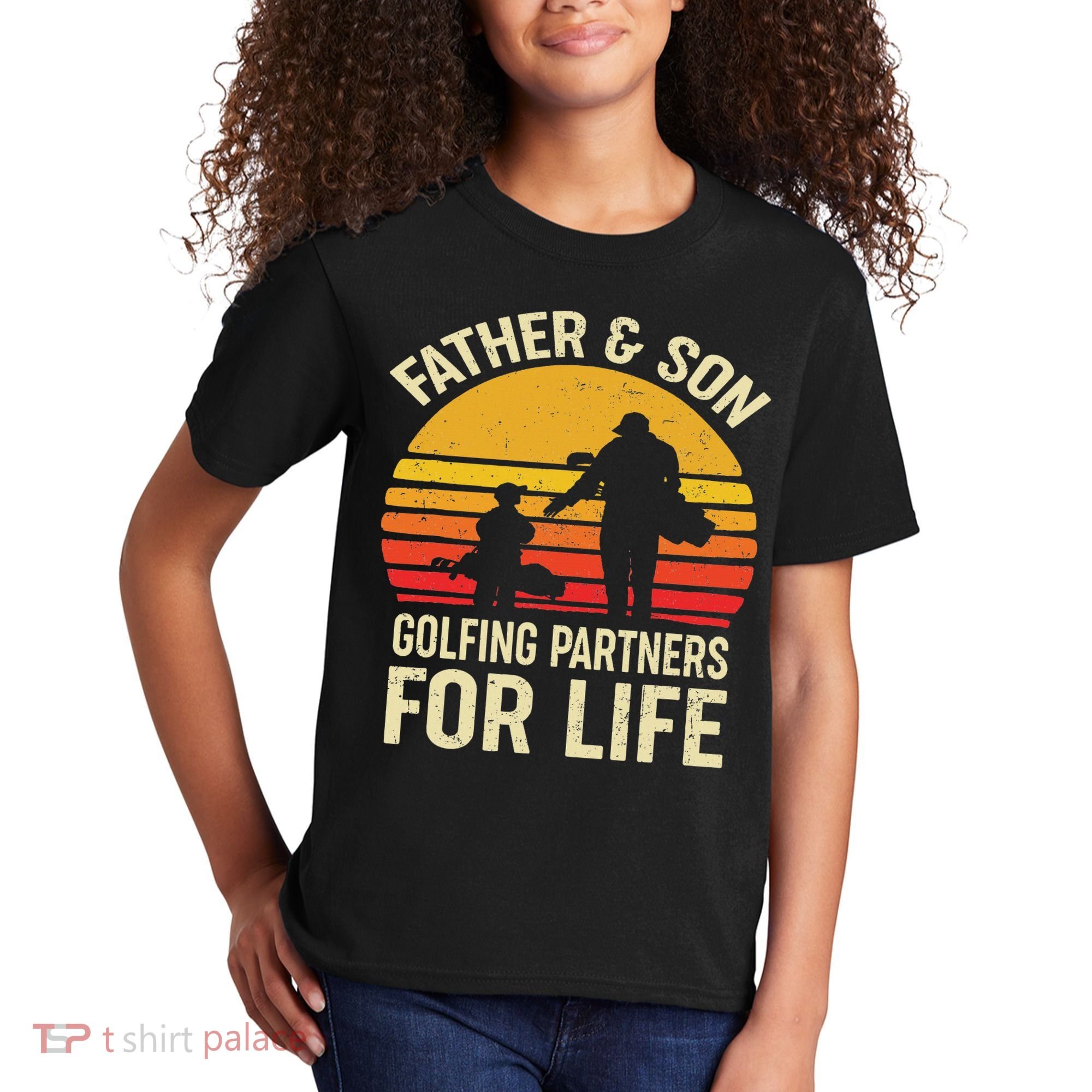 Golf Golfing Father Son Matching Dad Kids T-Shirt