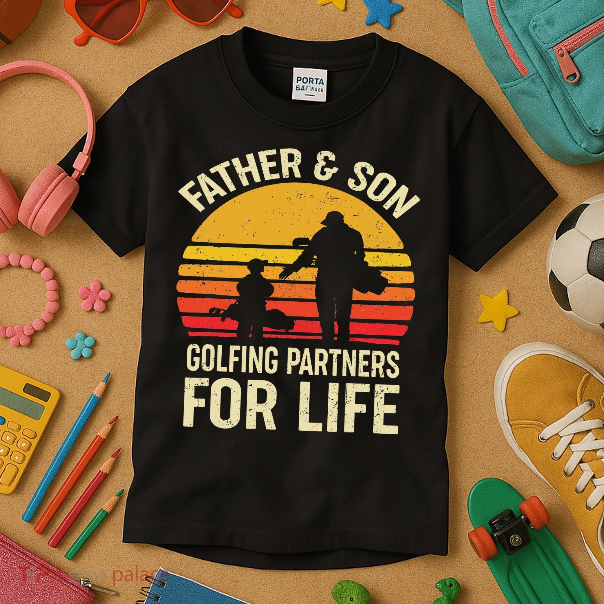 Golf Golfing Father Son Matching Dad Kids T-Shirt