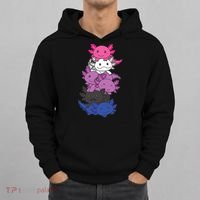 Genderfluid Gender Fluid Pride LGBTQ Axolotl Hoodie thumb 0