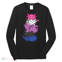 Genderfluid Gender Fluid Pride LGBTQ Axolotl Long Sleeve Shirt thumb 0