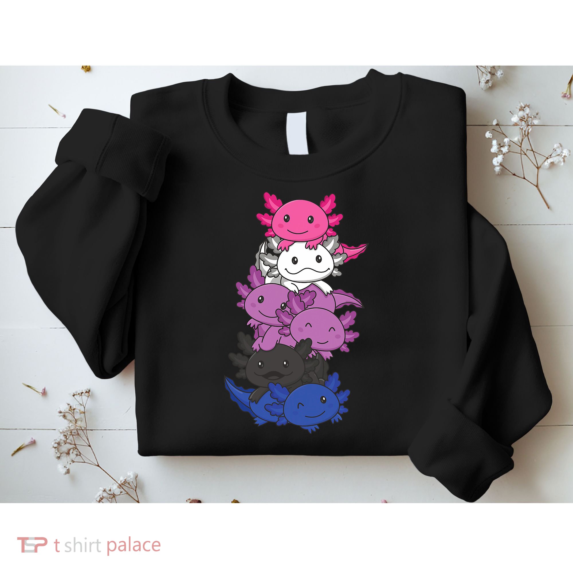 Genderfluid Gender Fluid Pride LGBTQ Axolotl Sweatshirt