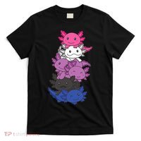 Genderfluid Gender Fluid Pride LGBTQ Axolotl T-Shirt thumb 0