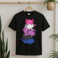 Genderfluid Gender Fluid Pride LGBTQ Axolotl T-Shirt thumb 2