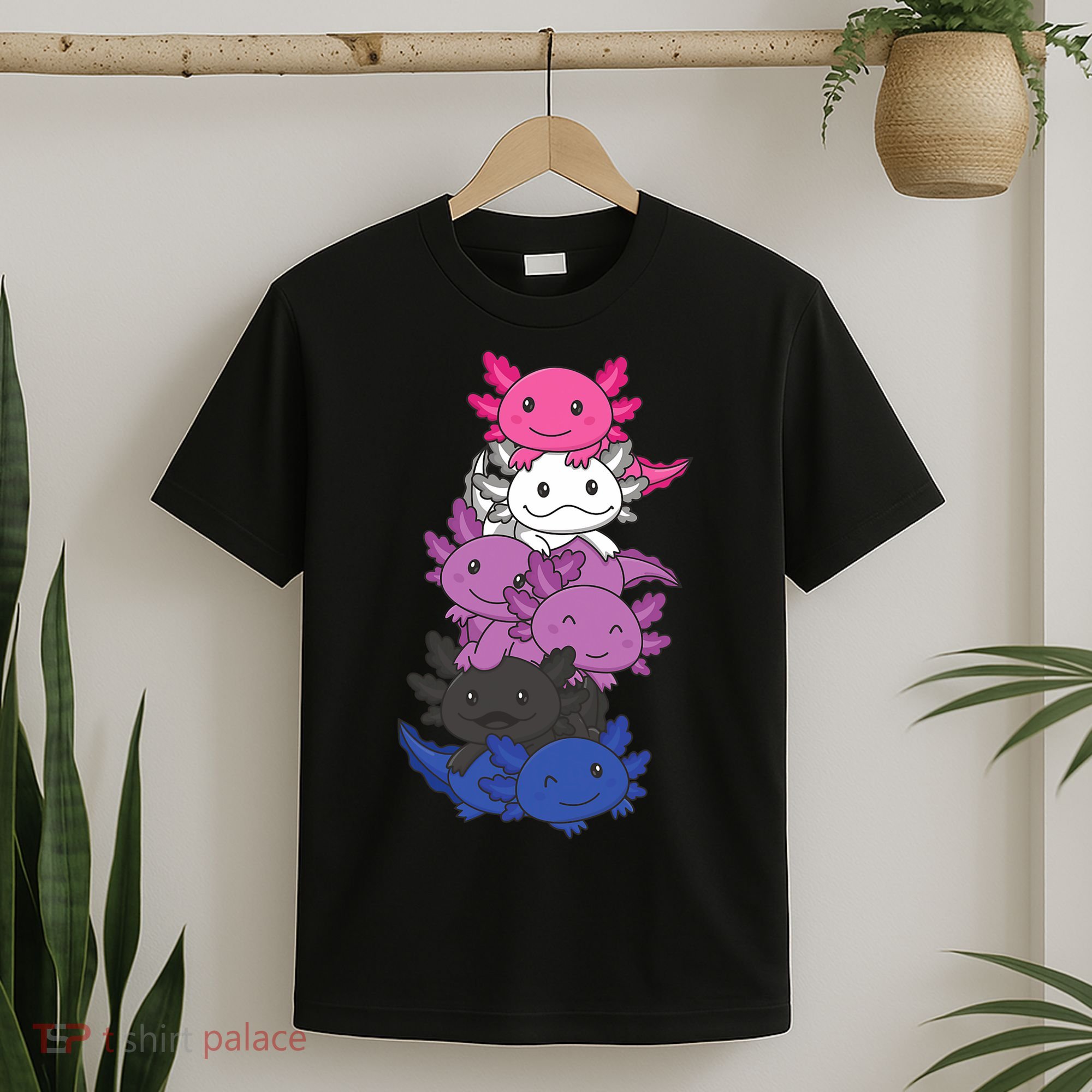 Genderfluid Gender Fluid Pride LGBTQ Axolotl T-Shirt