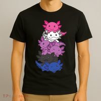 Genderfluid Gender Fluid Pride LGBTQ Axolotl T-Shirt thumb 3