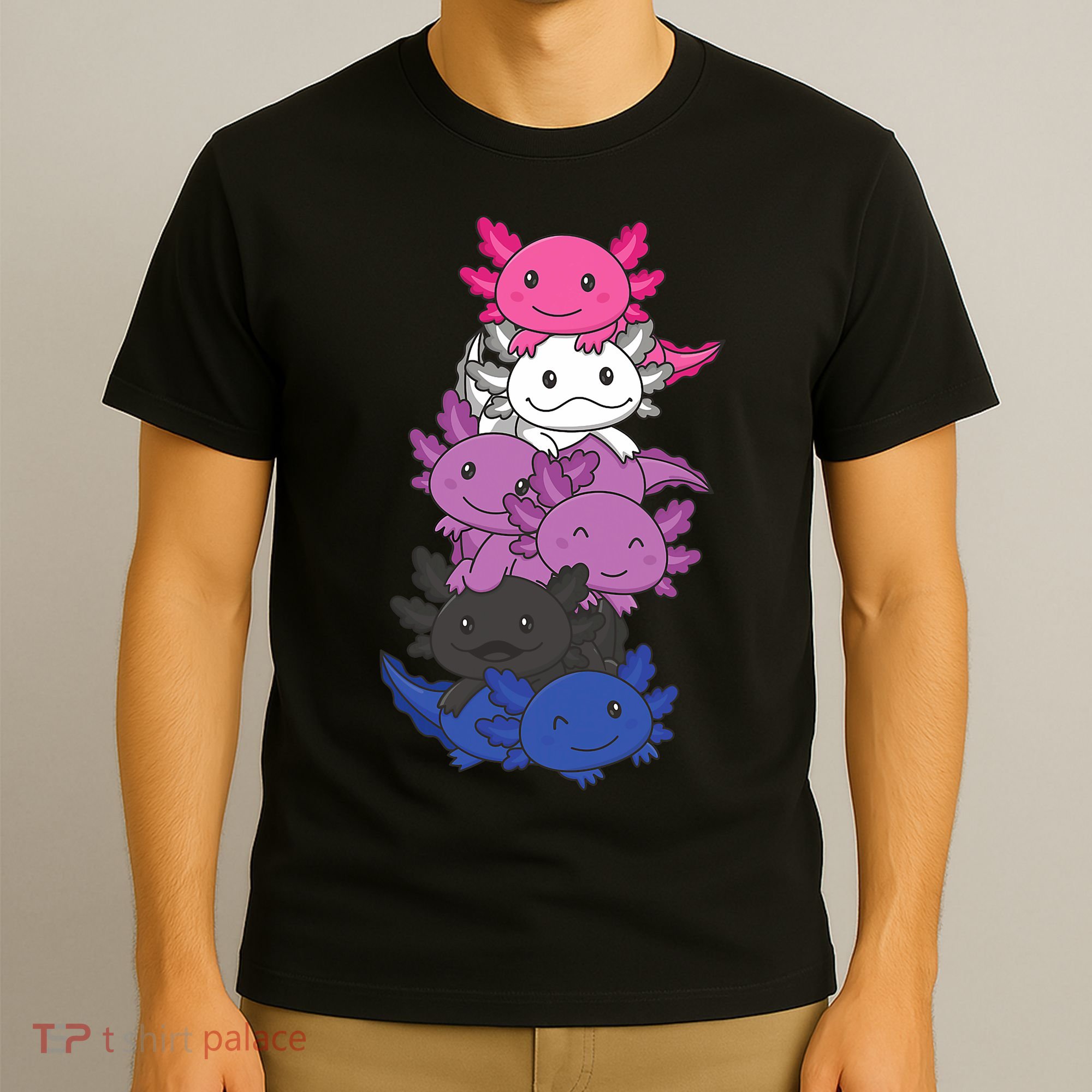 Genderfluid Gender Fluid Pride LGBTQ Axolotl T-Shirt