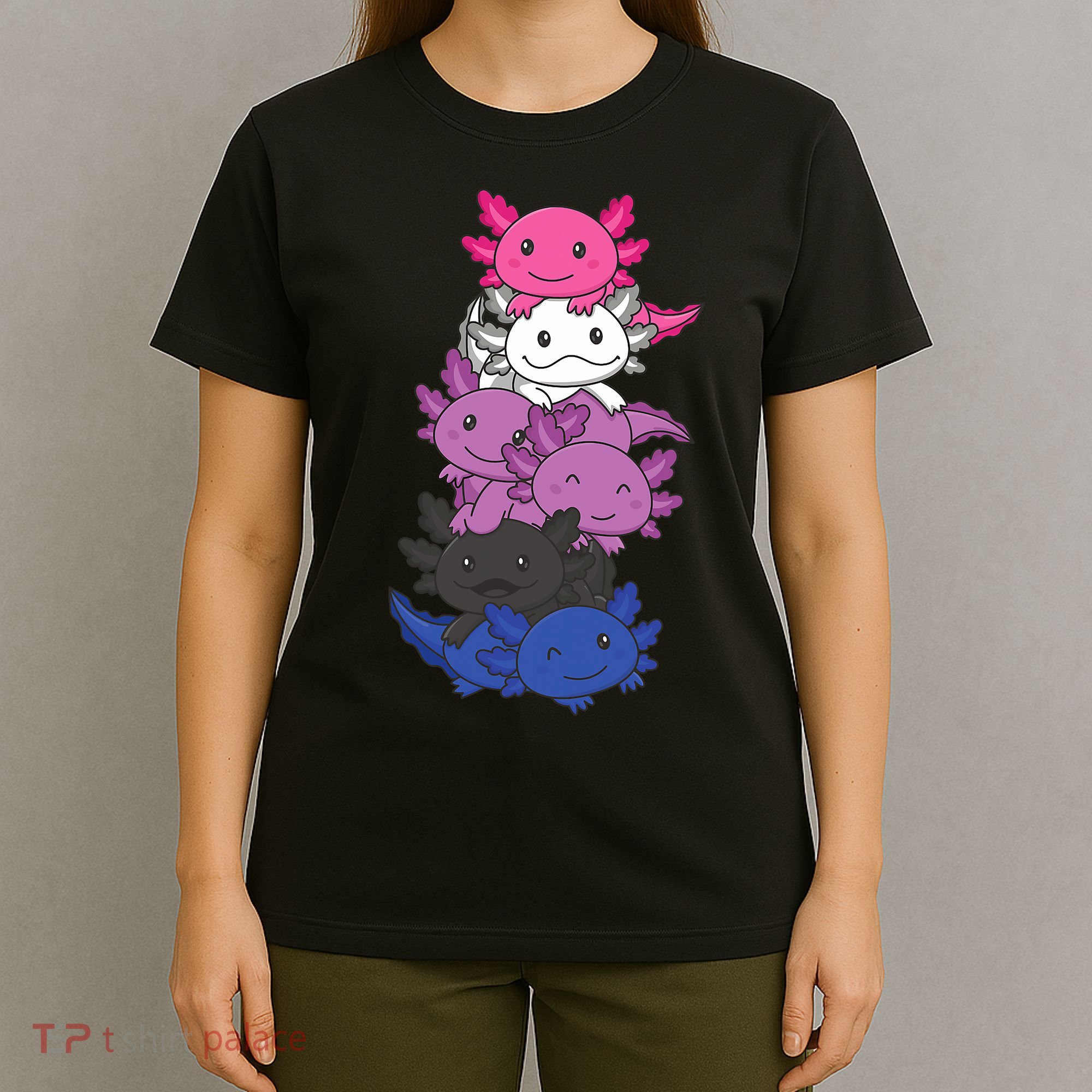 Genderfluid Gender Fluid Pride LGBTQ Axolotl T-Shirt