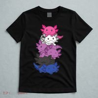 Genderfluid Gender Fluid Pride LGBTQ Axolotl T-Shirt thumb 5