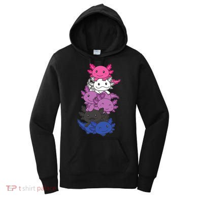 Genderfluid Gender Fluid Pride LGBTQ Axolotl Women's Hoodie