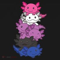Genderfluid Gender Fluid Pride LGBTQ Axolotl Women's Hoodie thumb 2