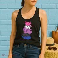 Genderfluid Gender Fluid Pride LGBTQ Axolotl Women's Tank Top thumb 2
