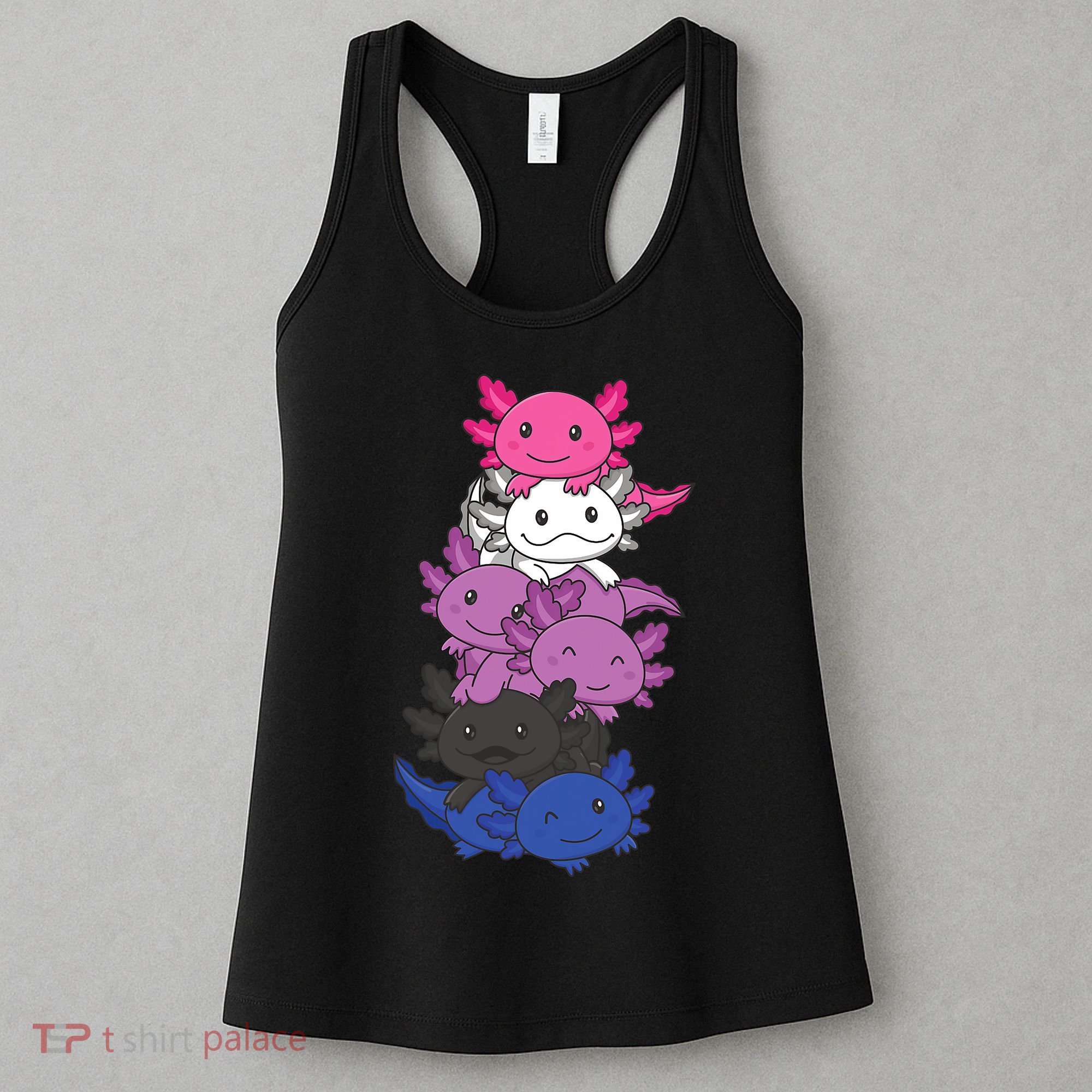 Genderfluid Gender Fluid Pride LGBTQ Axolotl Women's Tank Top