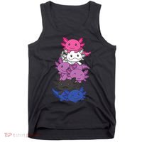 Genderfluid Gender Fluid Pride LGBTQ Axolotl Tank Top thumb 0