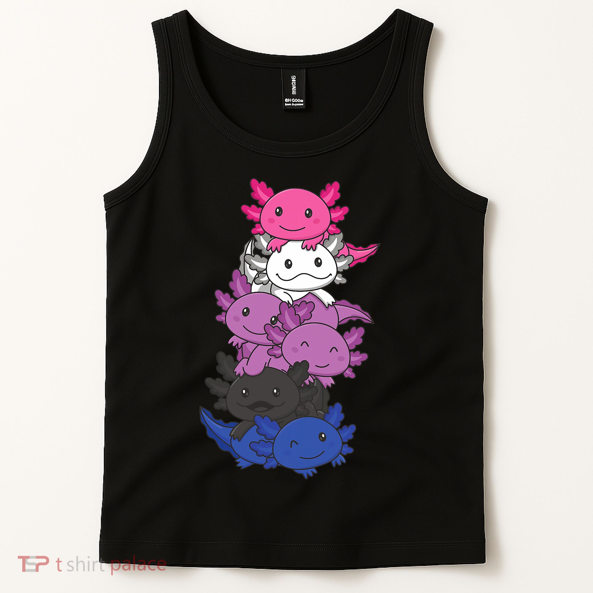 Genderfluid Gender Fluid Pride LGBTQ Axolotl Tank Top