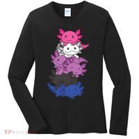 Genderfluid Gender Fluid Pride LGBTQ Axolotl Women's Long Sleeve Shirt thumb 0