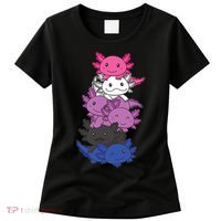 Genderfluid Gender Fluid Pride LGBTQ Axolotl Women's T-Shirt thumb 0