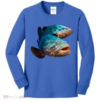 Goliath Grouper Fish Kids Long Sleeve Shirt