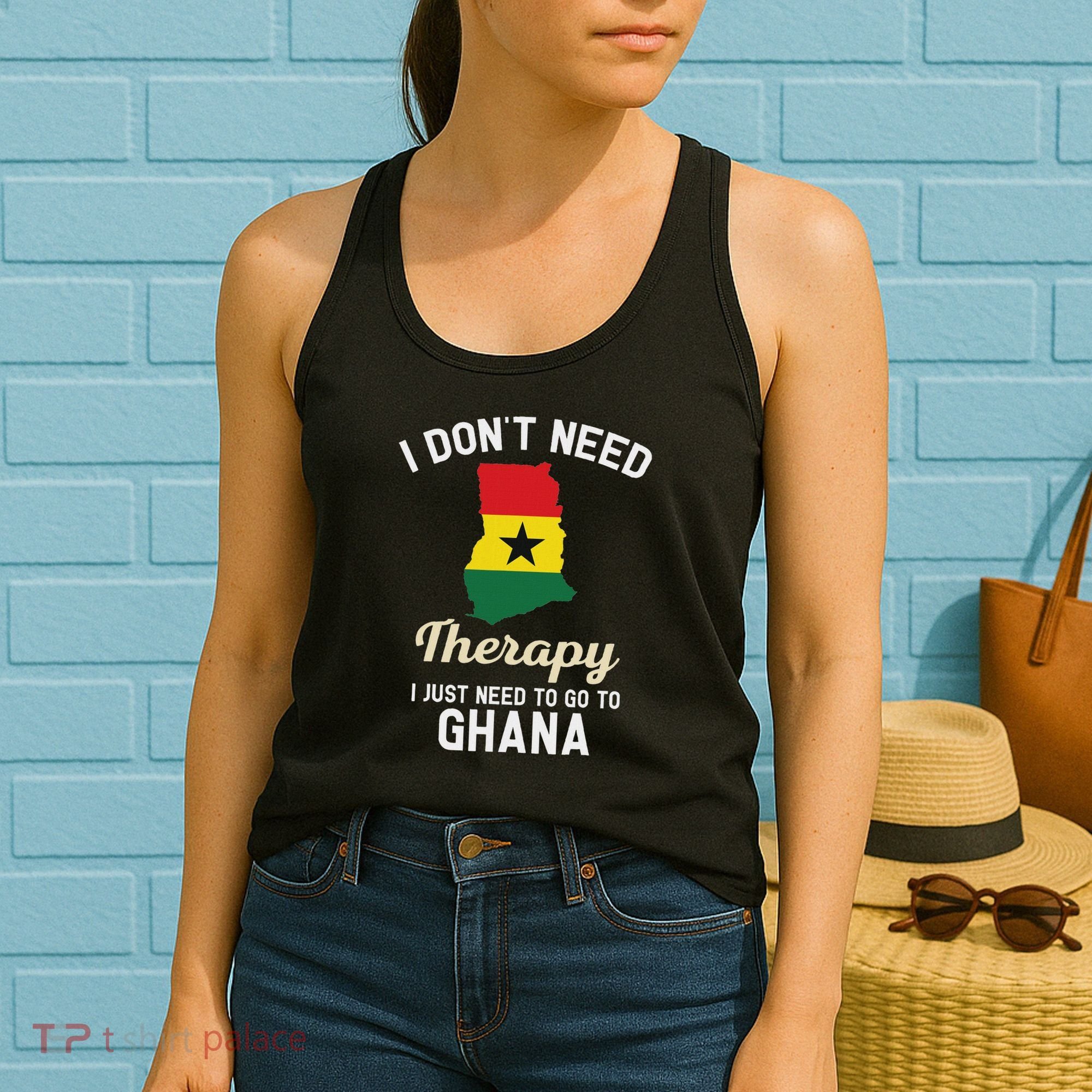 Ghana Ghanaian Flag Map Travel Vocation Gifts Women's Tank Top
