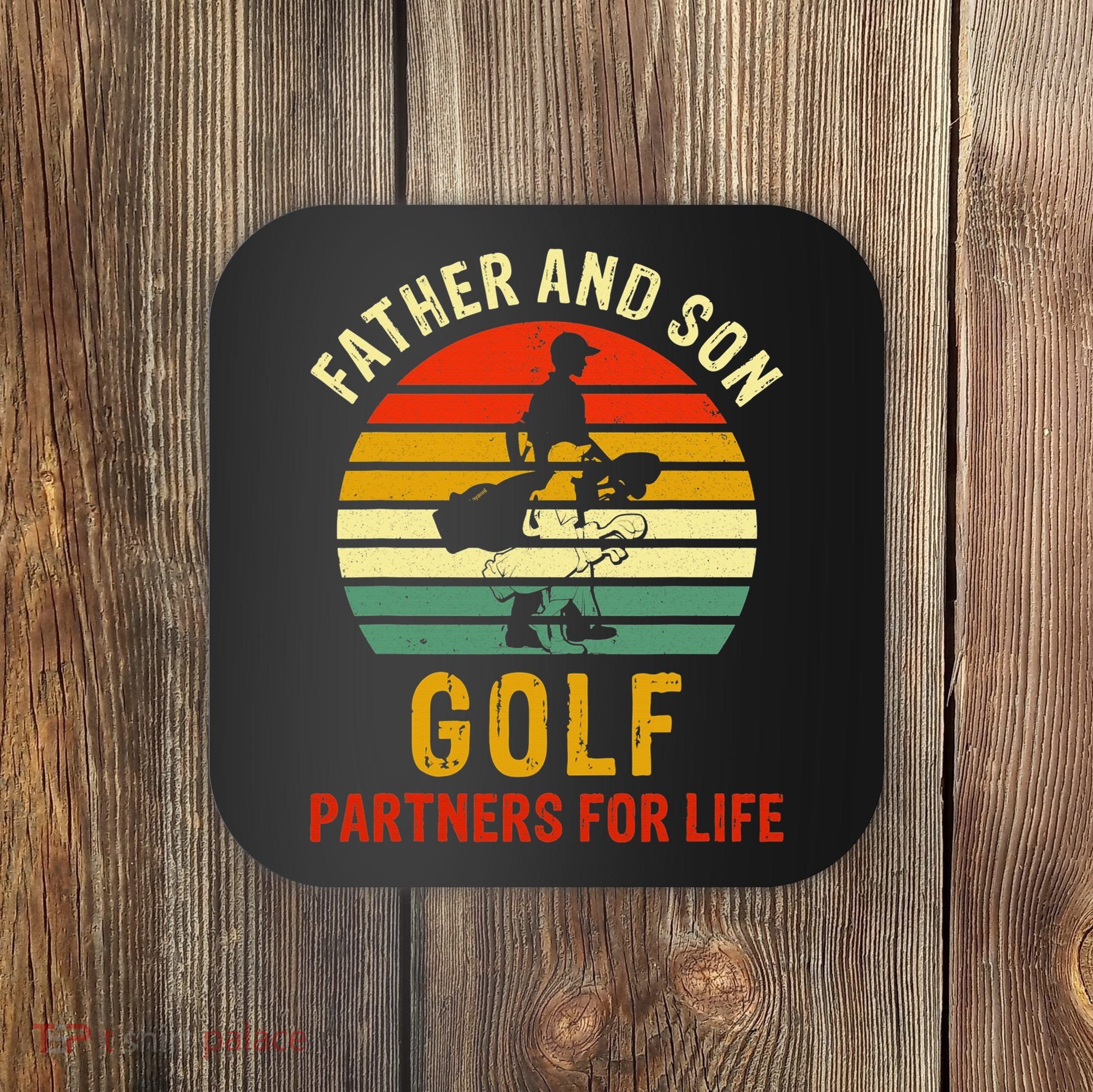 Golf Golfing Father Son Matching Dad Coaster