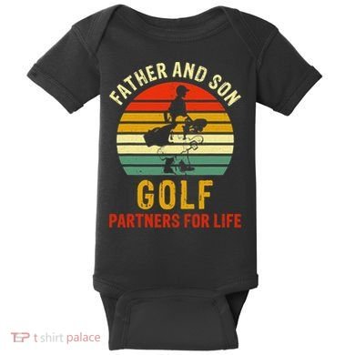 Golf Golfing Father Son Matching Dad Baby Bodysuit