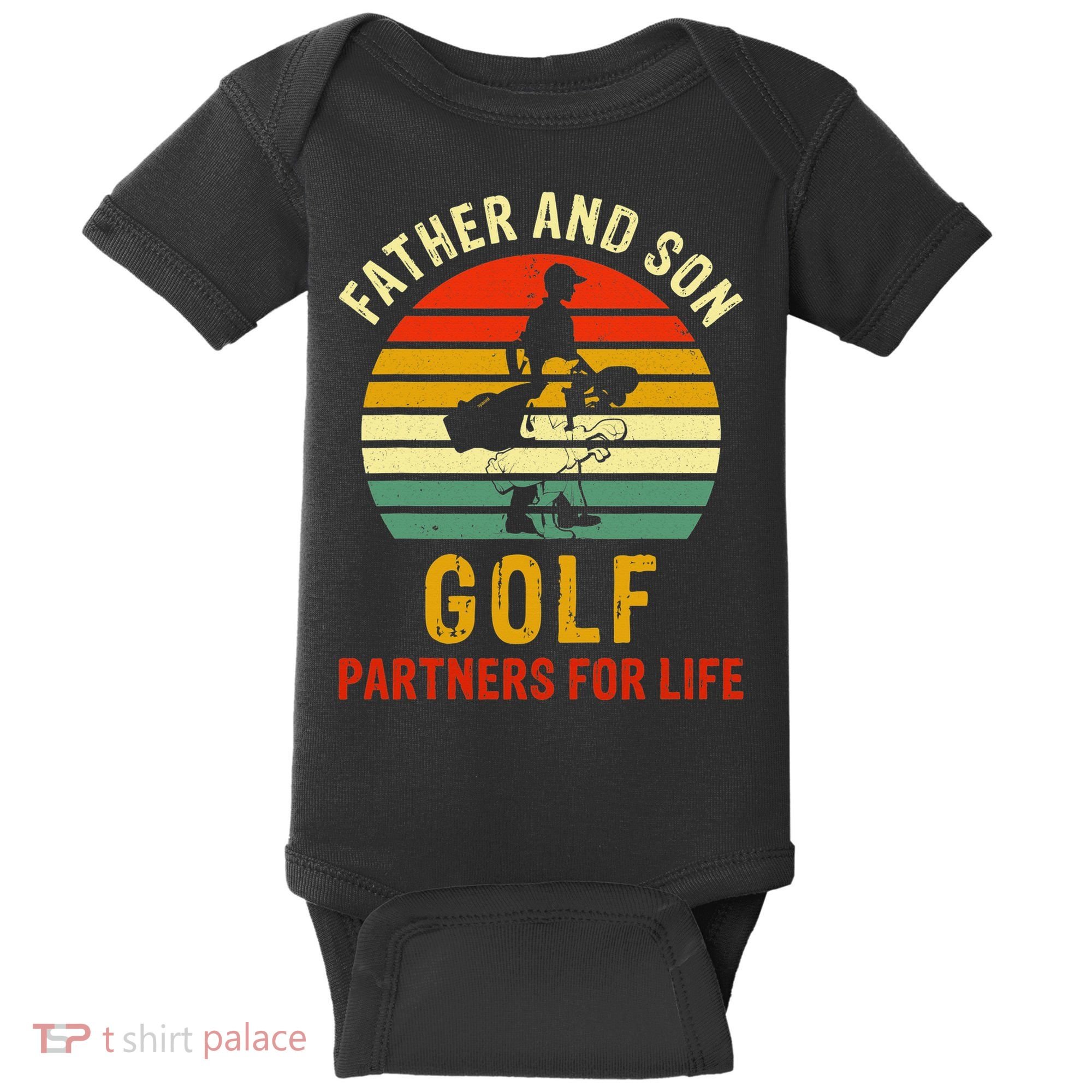 Golf Golfing Father Son Matching Dad Baby Bodysuit