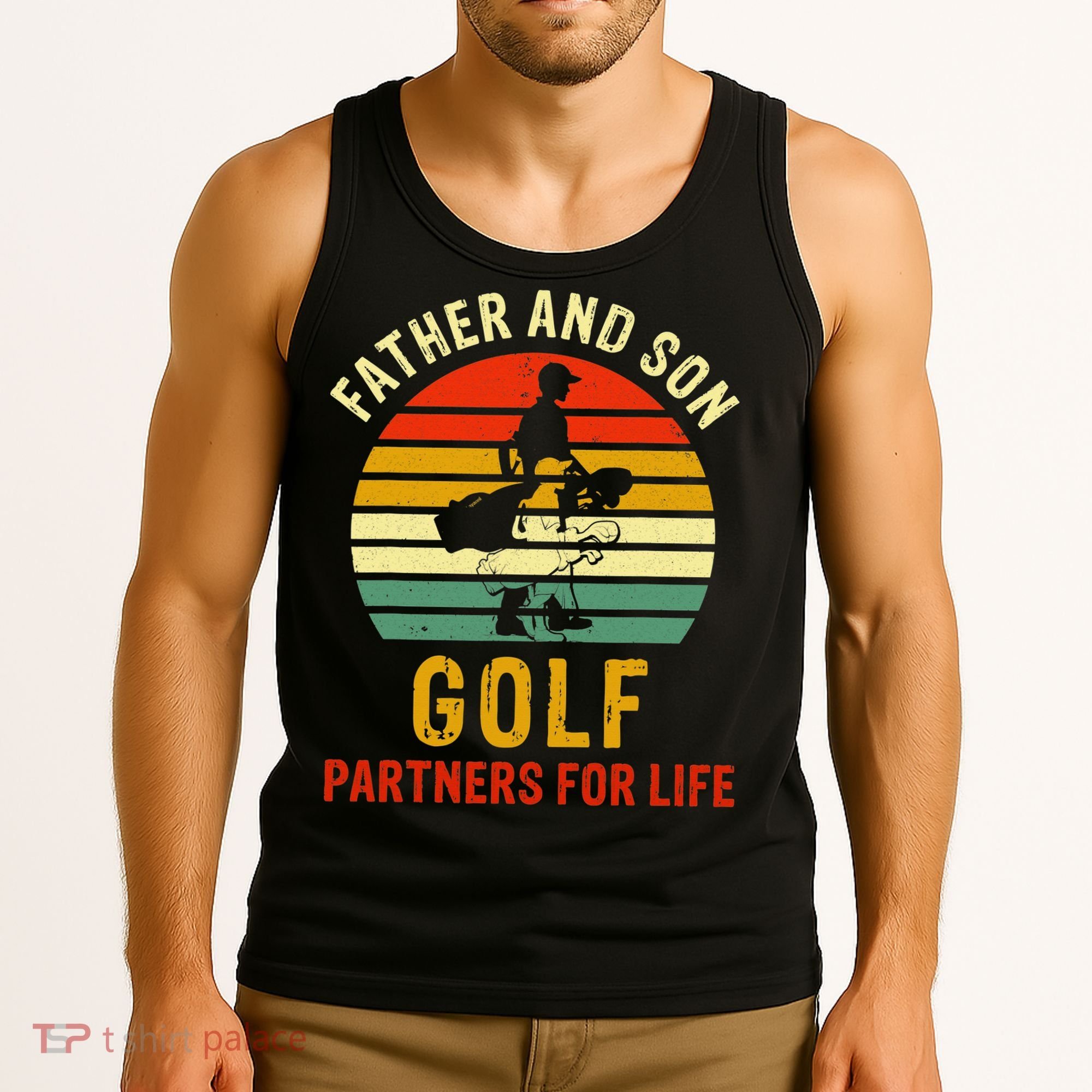 Golf Golfing Father Son Matching Dad Tank Top