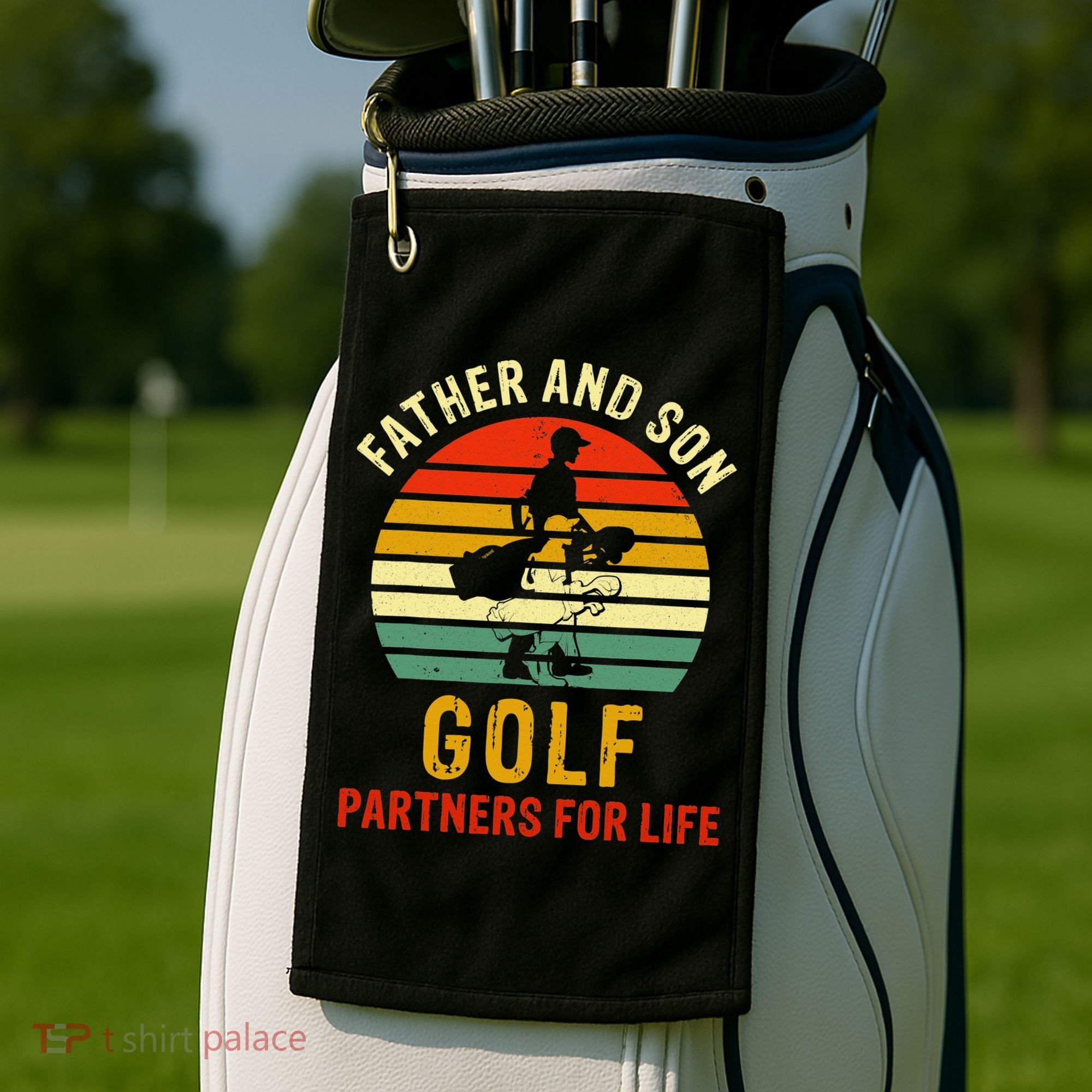 Golf Golfing Father Son Matching Dad Golf Towel