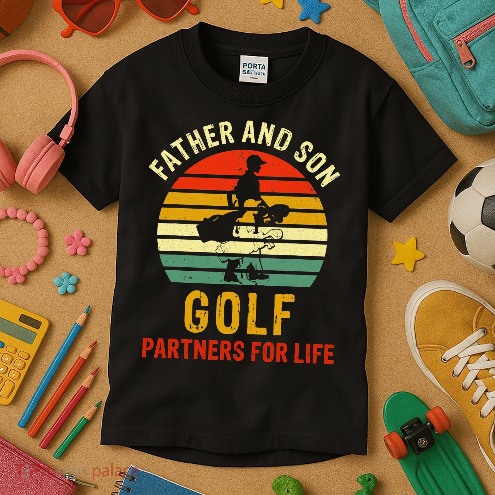 Golf Golfing Father Son Matching Dad Kids T-Shirt