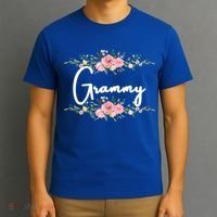 Grandmother Grammy Floral Cute Gift T-Shirt thumb 3