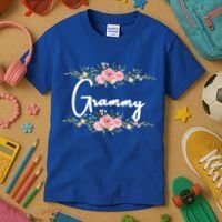 Grandmother Grammy Floral Cute Gift Kids T-Shirt thumb 3