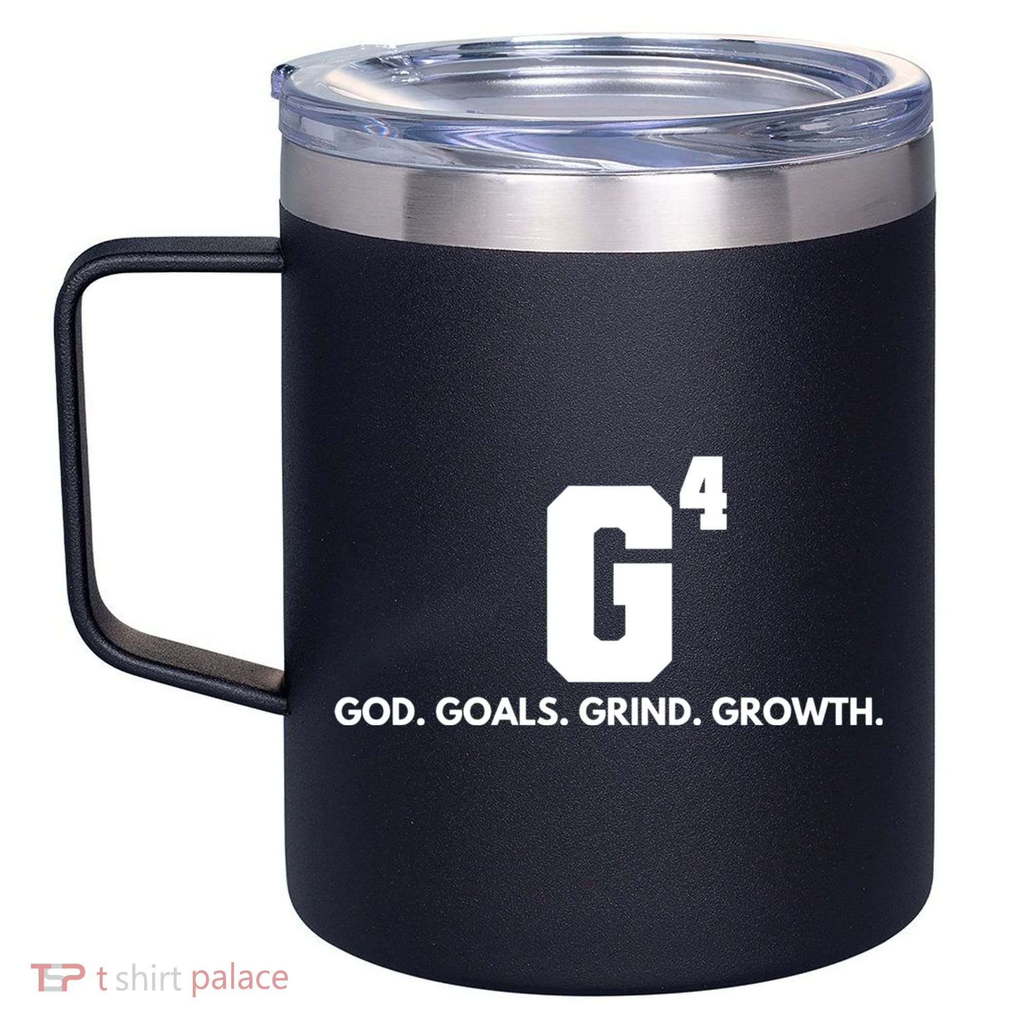 God Goals Grind Growth 12oz Stainless Steel Coffee Mug