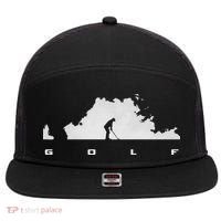 Golfer Golf 7 Panel Mesh Trucker Snapback Hat thumb 0