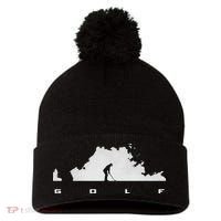 Golfer Golf Pom Pom 12in Knit Beanie thumb 0