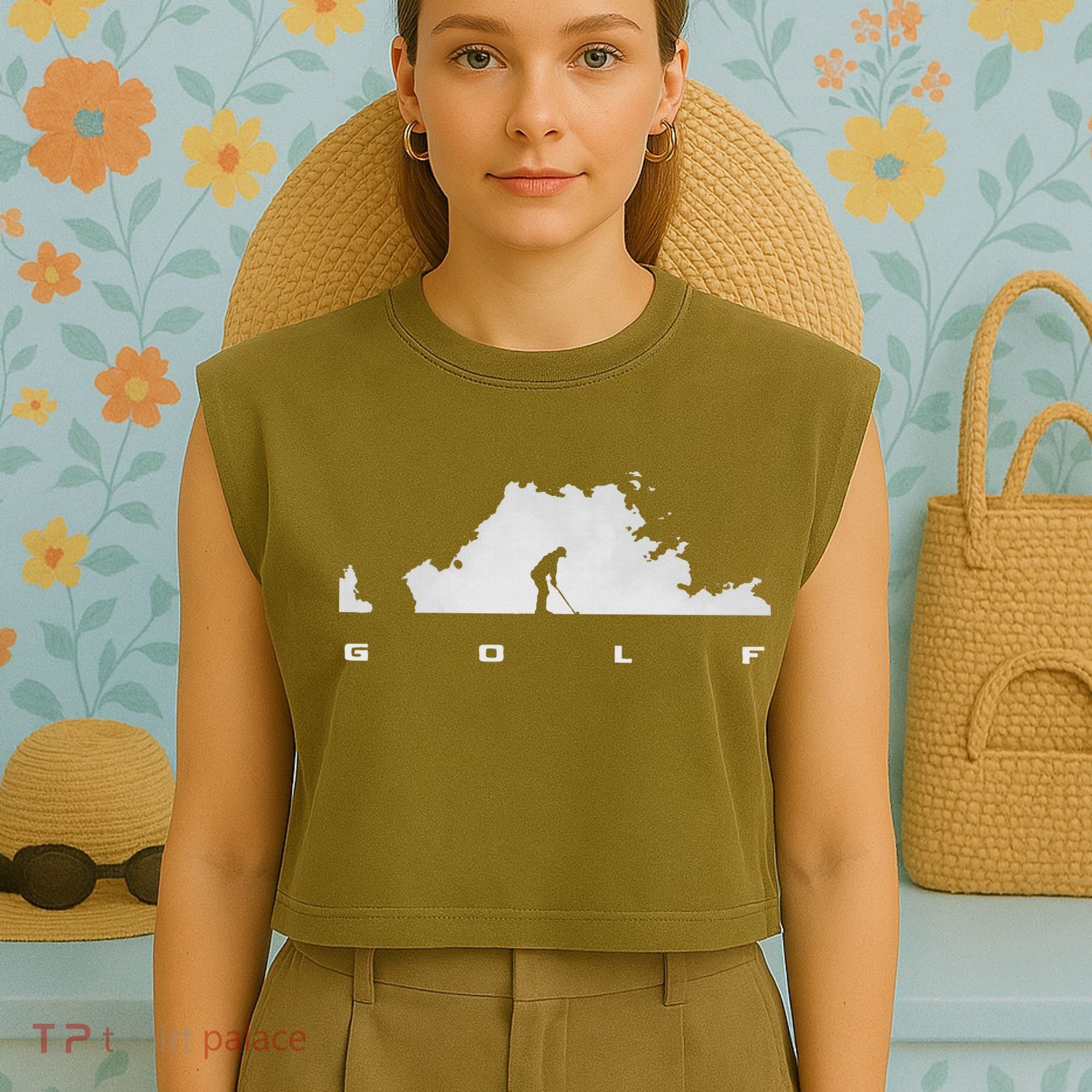 Golfer Golf Garment-Dyed Women's Muscle Tee