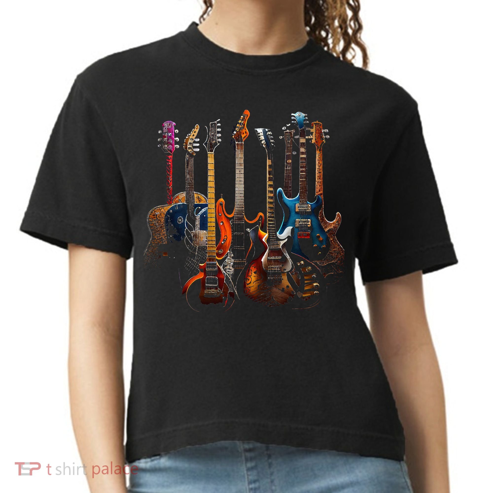 Guitars Guitarists Gift Comfort Colors Boxy T-Shirt