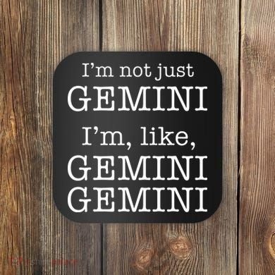 Gemini Gemini Gemini AF Funny Zodiac Birthday Gift Coaster