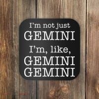 Gemini Gemini Gemini AF Funny Zodiac Birthday Gift Coaster thumb 0