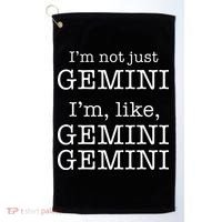 Gemini Gemini Gemini AF Funny Zodiac Birthday Gift Golf Towel thumb 0
