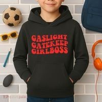Gaslight Gatekeep Girlboss Apparel Kids Hoodie thumb 2