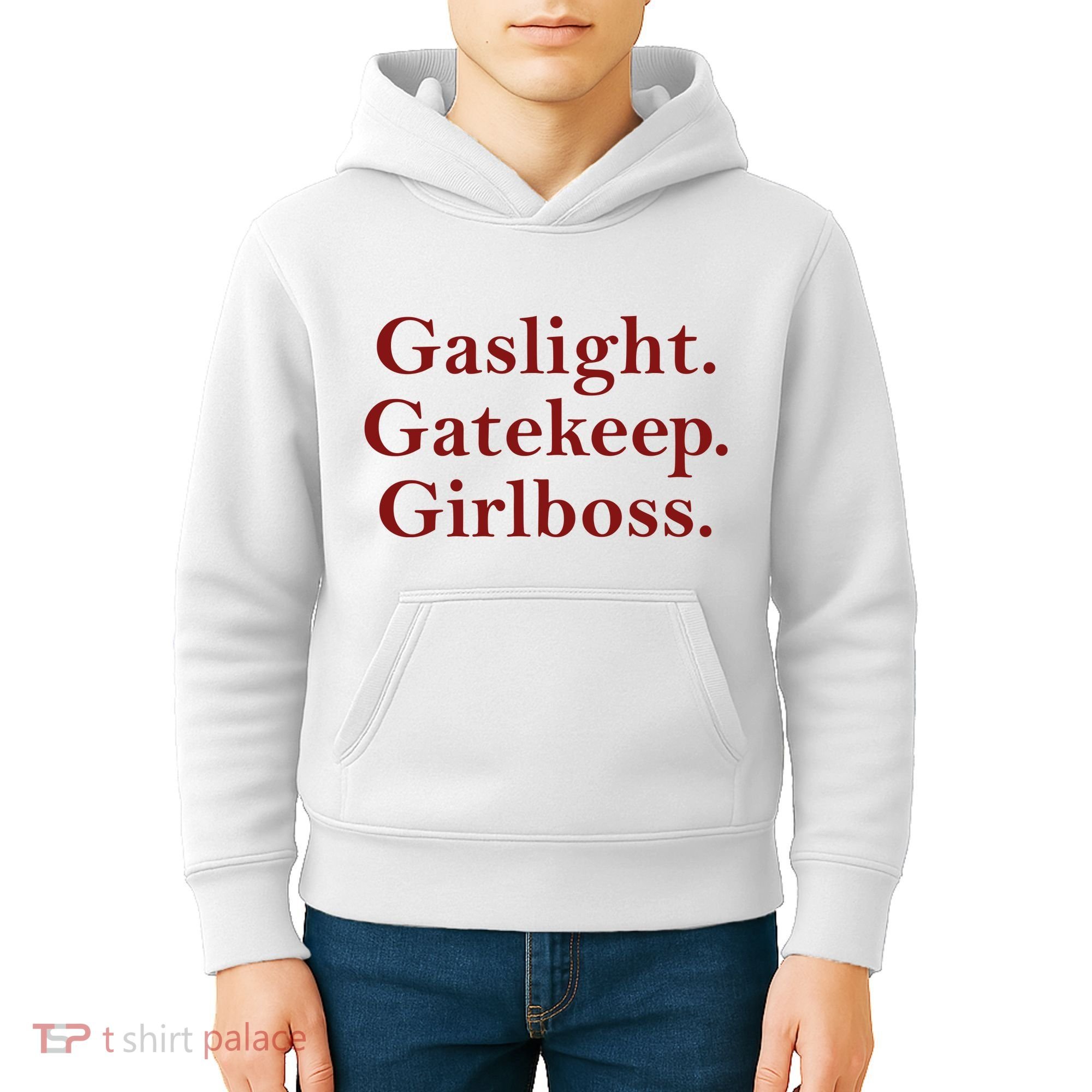 Gaslight Gatekeep Girlboss Kids Hoodie