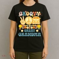 Groovy Great Grandma Retro Matching Family Baby Shower T-Shirt thumb 4